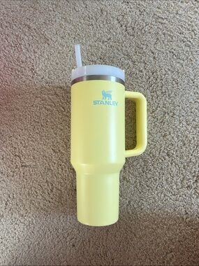 Stanley Pale Yellow Insulated Travel Tumbler with Handle